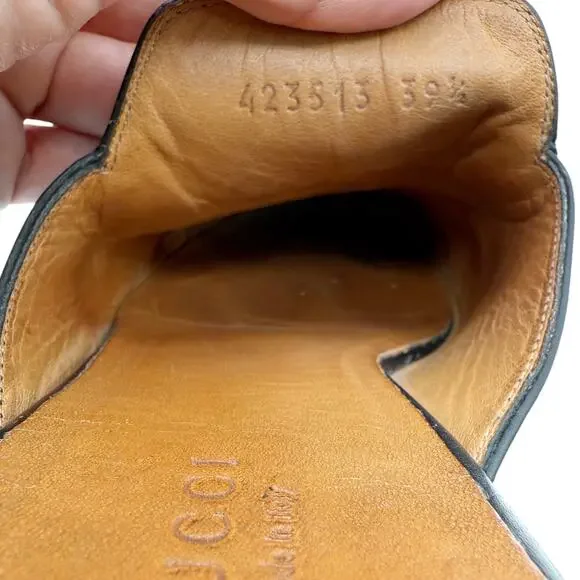 Gucci Black Princetown Leather Loafers